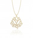925 Ayar Gümüş Zirkon Taşlı Lotus Çiçeği Altın Kolye