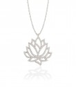 925 Ayar Gümüş Zirkon Taşlı Lotus Çiçeği Gümüş Kolye