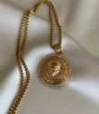 Taşlı Versace Madalyon Kolye